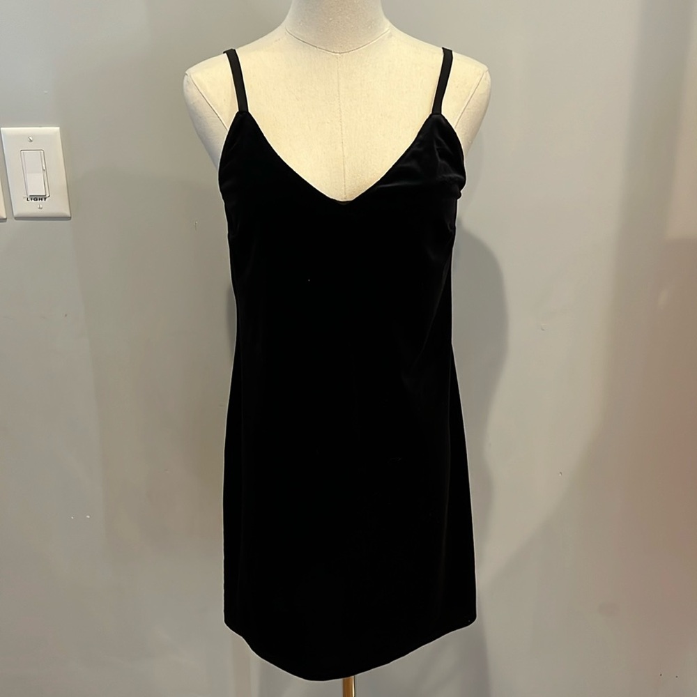 Velvet little black dress